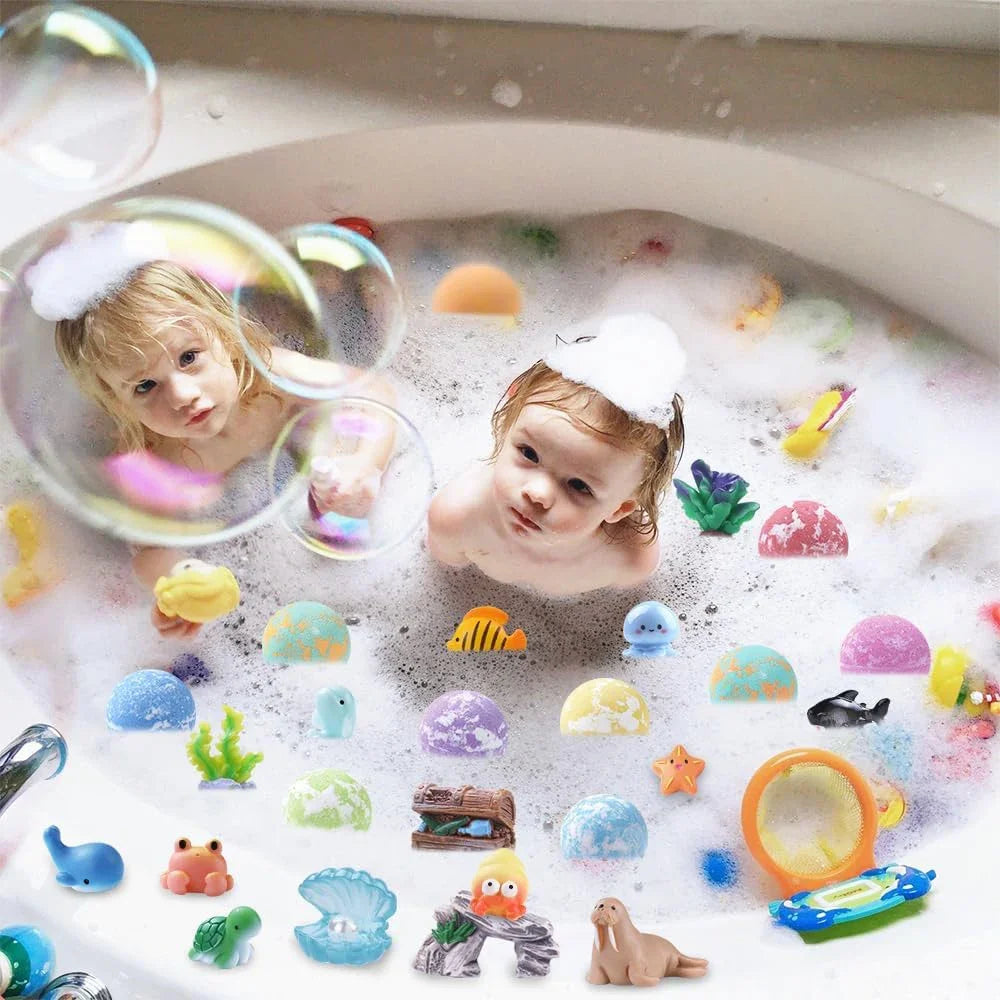 6-12PCS  Kids Bath Bombs Natural Mega Bubbles Surprise Ocean Toys Gift Set Skin Friendly Bathing Kit for Boys and Girls