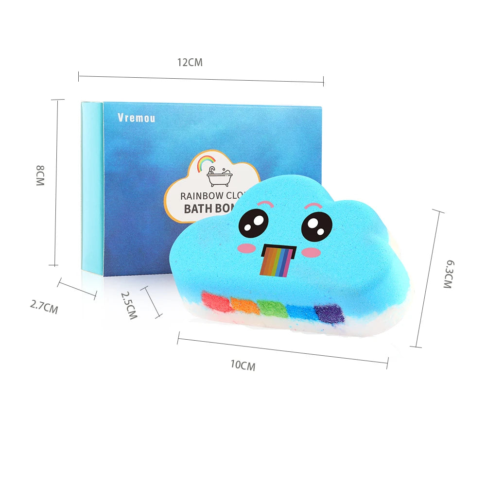 Blue Ocean Rainbow Bath Bombs, Colorful Dissolving Bath Toys with Surprise，Boys And Girls The Perf Colors, The Perfect Bath Gift